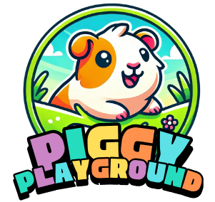 Piggy Playground logo with cute guinea pig