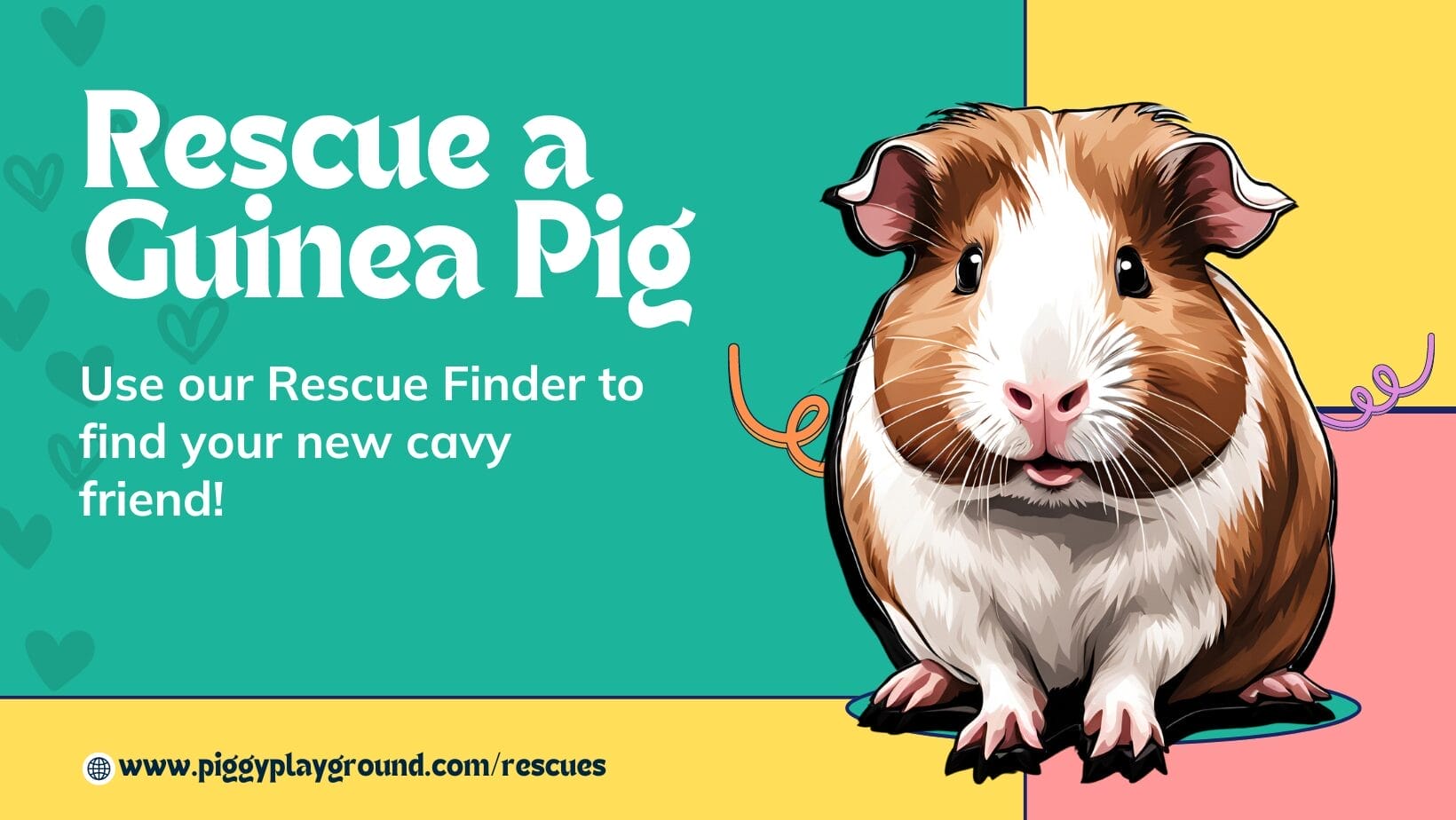 Find a guinea pig to rescue with Piggy Playground's rescue finder.